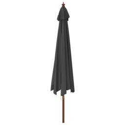 Berkfield Home Durable Garden Parasol with Wooden Pole Anthracite 400x273 cm in Dark Grey - thumbnail 5