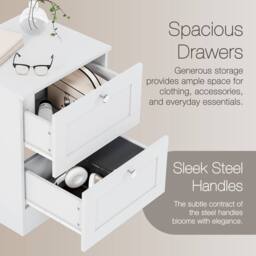 Home Discount Vida Designs Altino 3Pc Bedroom Set(2Dr Bedside, 4Dr Chest, Wardrobe) in White - thumbnail 4