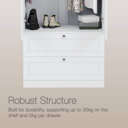 Home Discount Vida Designs Altino 3Pc Bedroom Set(2Dr Bedside, 4Dr Chest, Wardrobe) in White - thumbnail 7