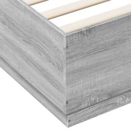 Berkfield Home Modern Bed Frame without Mattress Grey Sonoma 150x200 cm King Size - thumbnail 7
