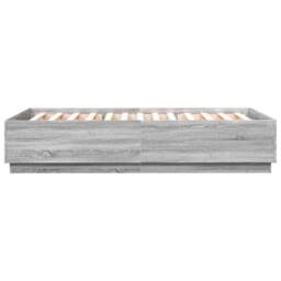 Berkfield Home Modern Bed Frame without Mattress Grey Sonoma 150x200 cm King Size - thumbnail 5