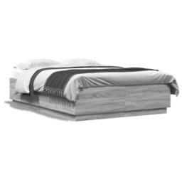 Berkfield Home Modern Bed Frame without Mattress Grey Sonoma 150x200 cm King Size - thumbnail 3