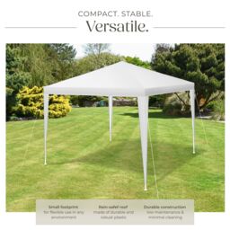 tectake Gazebo Farah- water resistant, plug-in system, 3x3m in White - Size: Large - thumbnail 3