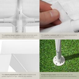 tectake Gazebo Farah- water resistant, plug-in system, 3x3m in White - Size: Large - thumbnail 5