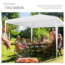 tectake Gazebo Farah- water resistant, plug-in system, 3x3m in White - Size: Large - thumbnail 7