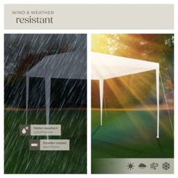 tectake Gazebo Farah- water resistant, plug-in system, 3x3m in White - Size: Large - thumbnail 4