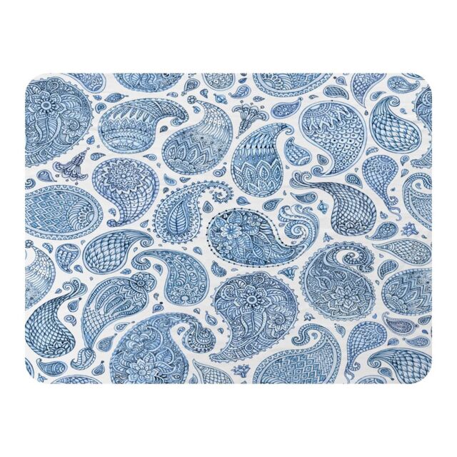 Benjamin Tate Design Blue & White Bo Ho World Blanket in Natural - Size: 120 cm x 150 cm - image 1
