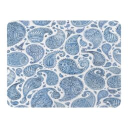 Benjamin Tate Design Blue & White Bo Ho World Blanket in Natural - Size: 120 cm x 150 cm - thumbnail 1