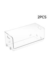 SHEONLY 2pcs Stackable Transparent Desktop Storage Boxes in Clear - thumbnail 2