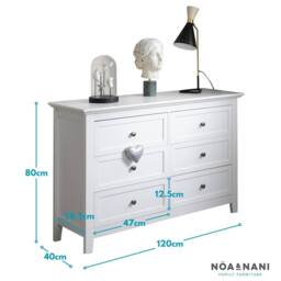 Nöa and Nani Karlstad Chest of Drawers 6 Drawer in White - thumbnail 5