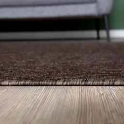 THE RUGS Flex Collection Solid Design Low Pile Living Room Rugs in Brown - Size: 160 cm x 230 cm - thumbnail 5