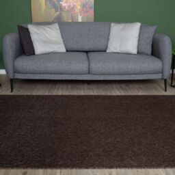 THE RUGS Flex Collection Solid Design Low Pile Living Room Rugs in Brown - Size: 160 cm x 230 cm - thumbnail 9