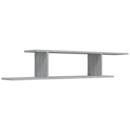 Berkfield Home Wall-Mounted TV Shelf Grey Sonoma 125x18x23 cm Engineered Wood - Size: 125 x 18 x 23 cm - thumbnail 2