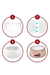 Living and Home Burlap Merry Christmas Tree Skirt Collar in White - thumbnail 5