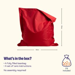 icon Kids Bazaar Bag Pink Indoor Outdoor Kids Bean Bag in Red - thumbnail 6