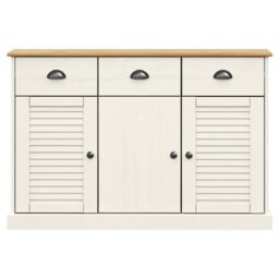 Berkfield Home Sideboard with Drawers VIGO 113x40x75 cm White Solid Wood Pine - Size: 113 x 40 x 75 cm - thumbnail 5