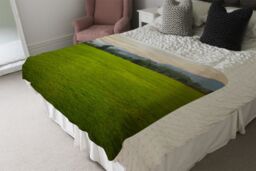 Benjamin Tate Design image of lush grass field Designer Blanket in Natural - Size: 120 cm x 150 cm - thumbnail 4