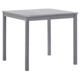 Berkfield Home Garden Table Grey 80x80x74 cm Solid Acacia Wood - Size: 80 x 80 x 74 cm - thumbnail 2