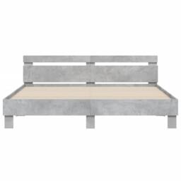 Berkfield Home Bed Frame with LED without Mattress Concrete Grey 160x200 cm - thumbnail 7
