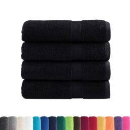 Berkfield Home Premium Hand Towels SOLUND 4 pcs Black 50x100 cm 600 gsm