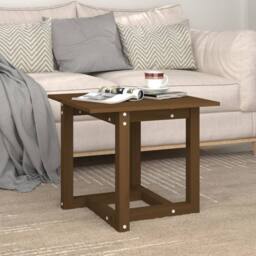 Berkfield Home Coffee Table Honey Brown 50x50x45 cm Solid Wood Pine - Size: 50 x 50 x 45 cm - thumbnail 4
