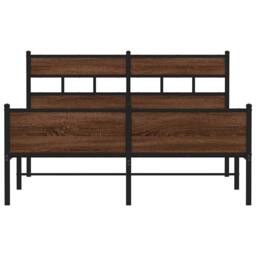 Berkfield Home Bed Frame without Mattress Brown Oak 140x190 cm Engineered Wood - thumbnail 4