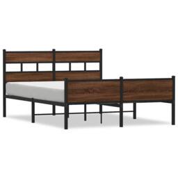 Berkfield Home Bed Frame without Mattress Brown Oak 140x190 cm Engineered Wood