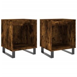 Berkfield Home Bedside Cabinets 2 pcs Smoked Oak 40x35x50 cm Engineered Wood in Brown - Size: 40 x 35 x 50 cm - thumbnail 2