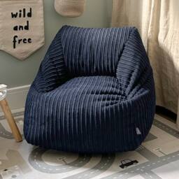 rucomfy Beanbags rucomfy Indoor Jumbo Cord Snuggle Bean Bag Chair for Kids in Navy - thumbnail 1