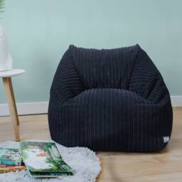 rucomfy Beanbags rucomfy Indoor Jumbo Cord Snuggle Bean Bag Chair for Kids in Navy - thumbnail 2