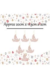 VFM e-Store Christmas Tree Decoration Hanging Glitter Dove 6 20x11. Champagne in Ivory - thumbnail 2