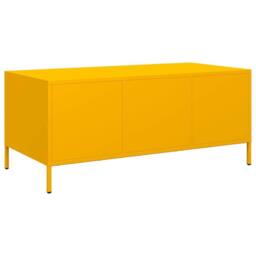 Berkfield Home Sturdy Coffee Table Mustard Yellow 101.5x50x43.5 cm Cold-rolled Steel - thumbnail 7