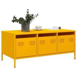 Berkfield Home Sturdy Coffee Table Mustard Yellow 101.5x50x43.5 cm Cold-rolled Steel