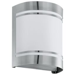 Loops IP44 Outdoor Wall Light Stainless Steel & Diffuser 1 x 40W E27 Bulb Porch Lamp in Metallics - thumbnail 1