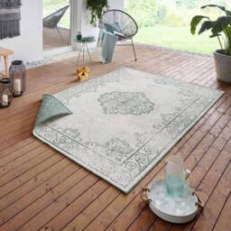 THE RUGS Cebu Reversible Indoor Outdoor Rug Polypropylene Flatweave Durable in Green - Size: 80 cm x 150 cm - thumbnail 4