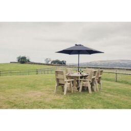 Churnet Valley Garden Furniture Ltd Ergo Dining Table Set with 6 Chairs - Minimal Assembly Required in Brown - thumbnail 1