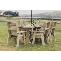 Churnet Valley Garden Furniture Ltd Ergo Dining Table Set with 6 Chairs - Minimal Assembly Required in Brown - thumbnail 2