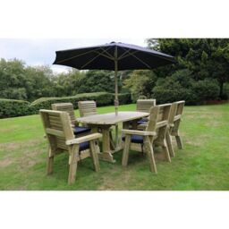 Churnet Valley Garden Furniture Ltd Ergo Dining Table Set with 6 Chairs - Minimal Assembly Required in Brown - thumbnail 4