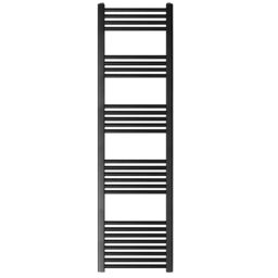 Balterley Straight Heated Towel Rail Radiator, 383W, 400 x 1800mm, Matt Black - thumbnail 1