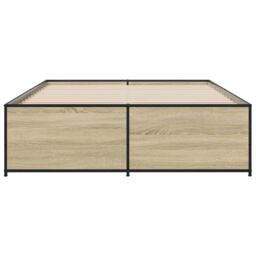 Berkfield Home Bed Frame without Mattress Sonoma Oak 135x190 cm Double in Brown - thumbnail 4