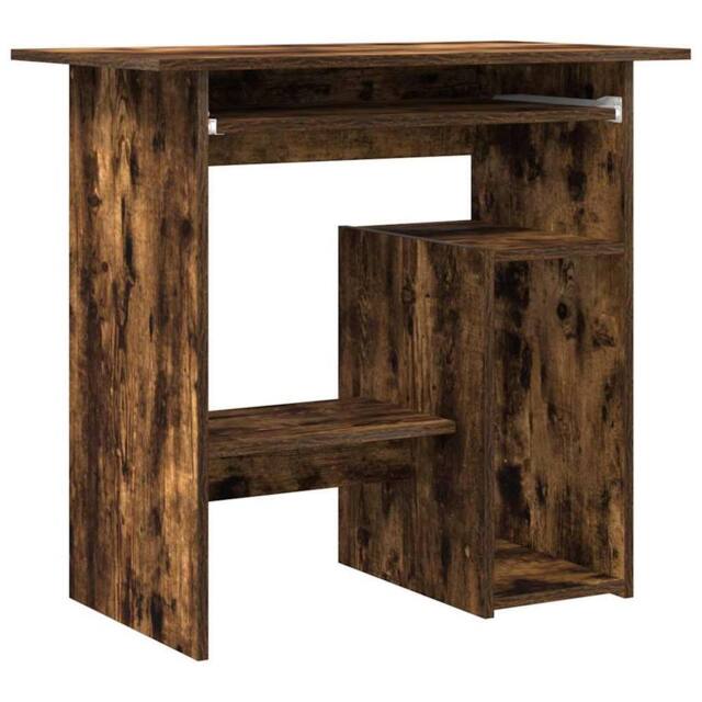 Berkfield Home Desk Smoked Oak 80x45x74 cm Engineered Wood in Brown - Size: 80 x 45 x 74 cm - image 1