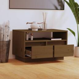 Berkfield Home TV Cabinet Honey Brown 60x35x37 cm Solid Wood Pine - Size: 60 x 35 x 37 cm