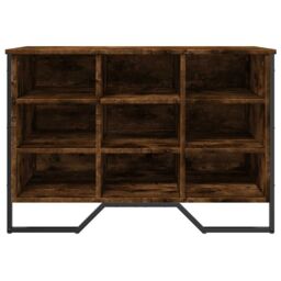 Berkfield Home Shoe Cabinet Smoked Oak 90x38x61.5 cm Engineered Wood - thumbnail 4