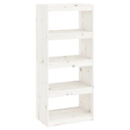 Berkfield Home Book Cabinet/Room Divider White 60x30x135.5 cm Solid Wood Pine - thumbnail 2