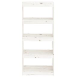 Berkfield Home Book Cabinet/Room Divider White 60x30x135.5 cm Solid Wood Pine - thumbnail 5
