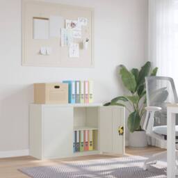 Berkfield Home File Cabinet Light Grey 90x40x70 cm Steel - Size: 90 x 40 x 70 cm - thumbnail 2