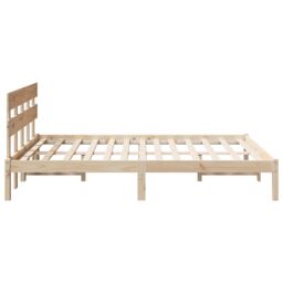 Berkfield Home Bed Frame with Headboard 150x200 cm Solid Wood Pine in Brown - thumbnail 7