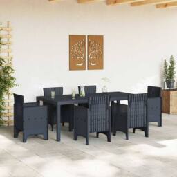 Berkfield Home Garden Table Anthracite 200x100x73 cm Poly Rattan in Charcoal - Size: 200 x 100 x 73 cm - thumbnail 1