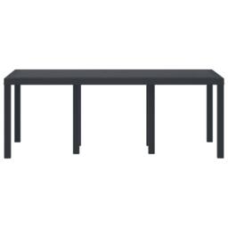 Berkfield Home Garden Table Anthracite 200x100x73 cm Poly Rattan in Charcoal - Size: 200 x 100 x 73 cm - thumbnail 5
