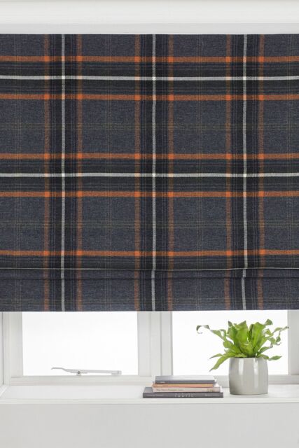 Paoletti Aviemore Tartan Faux Wool Blackout Roman Blind in Dark Red - Size: 122 cm width x 137 cm drop